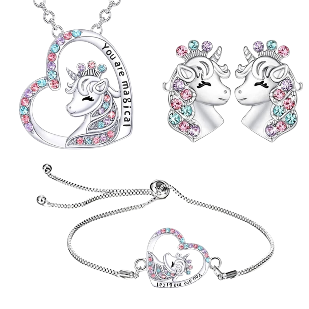Set di gioielli con unicorno