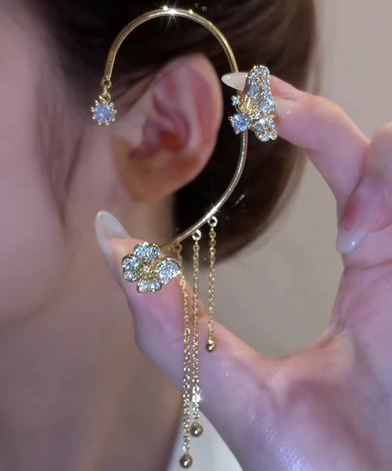 Orecchini a farfalla vista ravvicinata